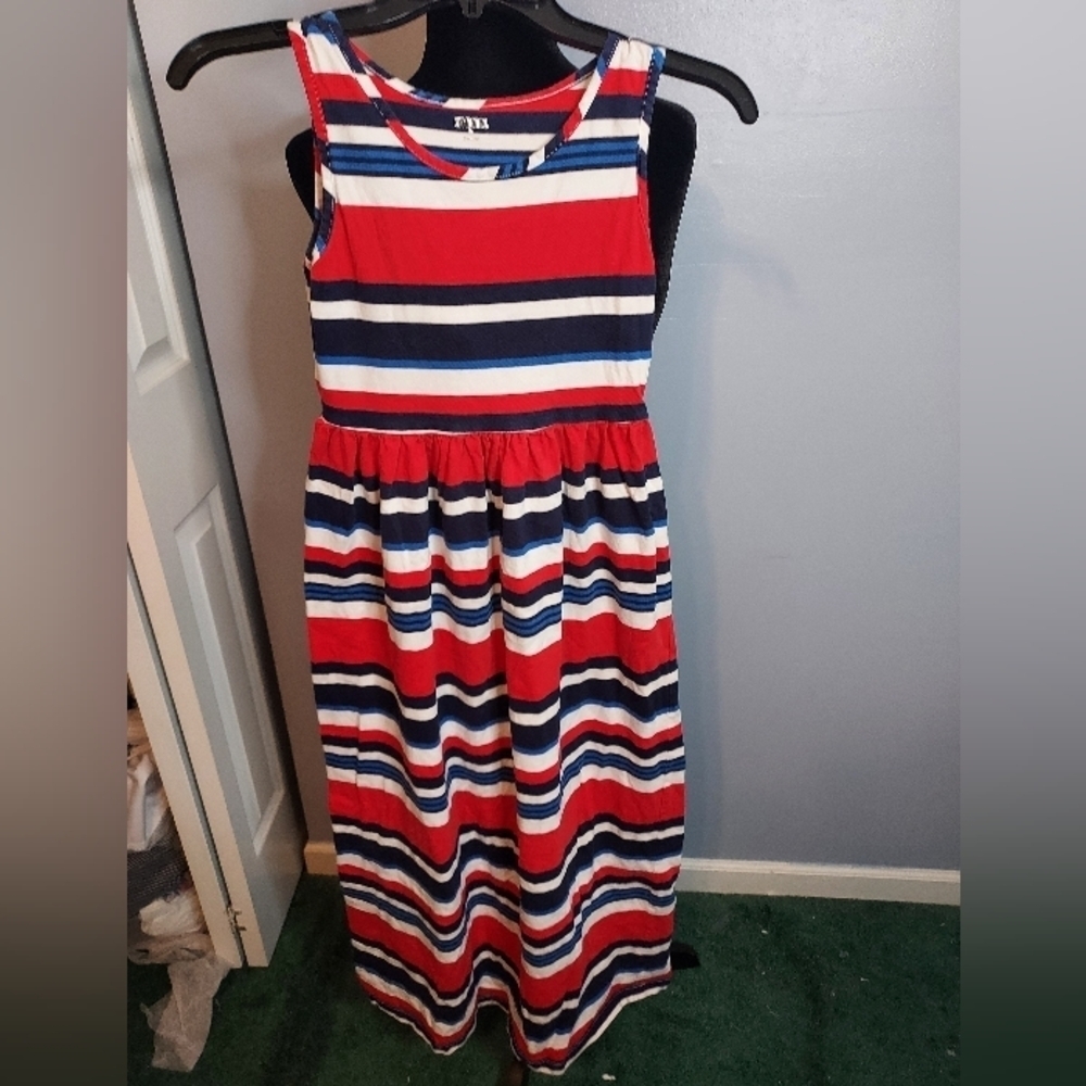 Gymboree Juniors Size Large Multi-Color Dress Navy Blue, Blue, Pink And White